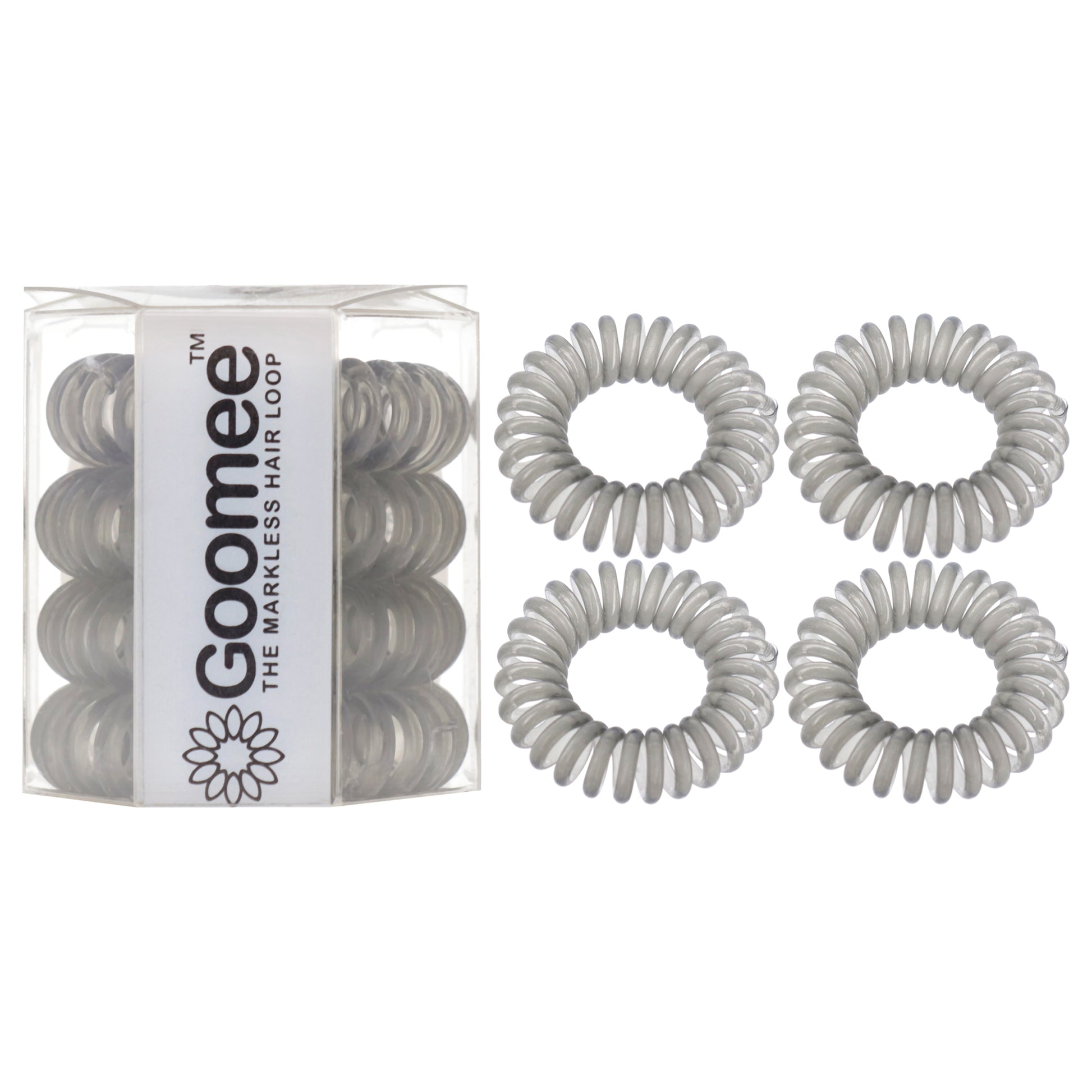 The Markless Hair Loop Set - Charcoal by Goomee for Women - 4 Pc Hair Tie