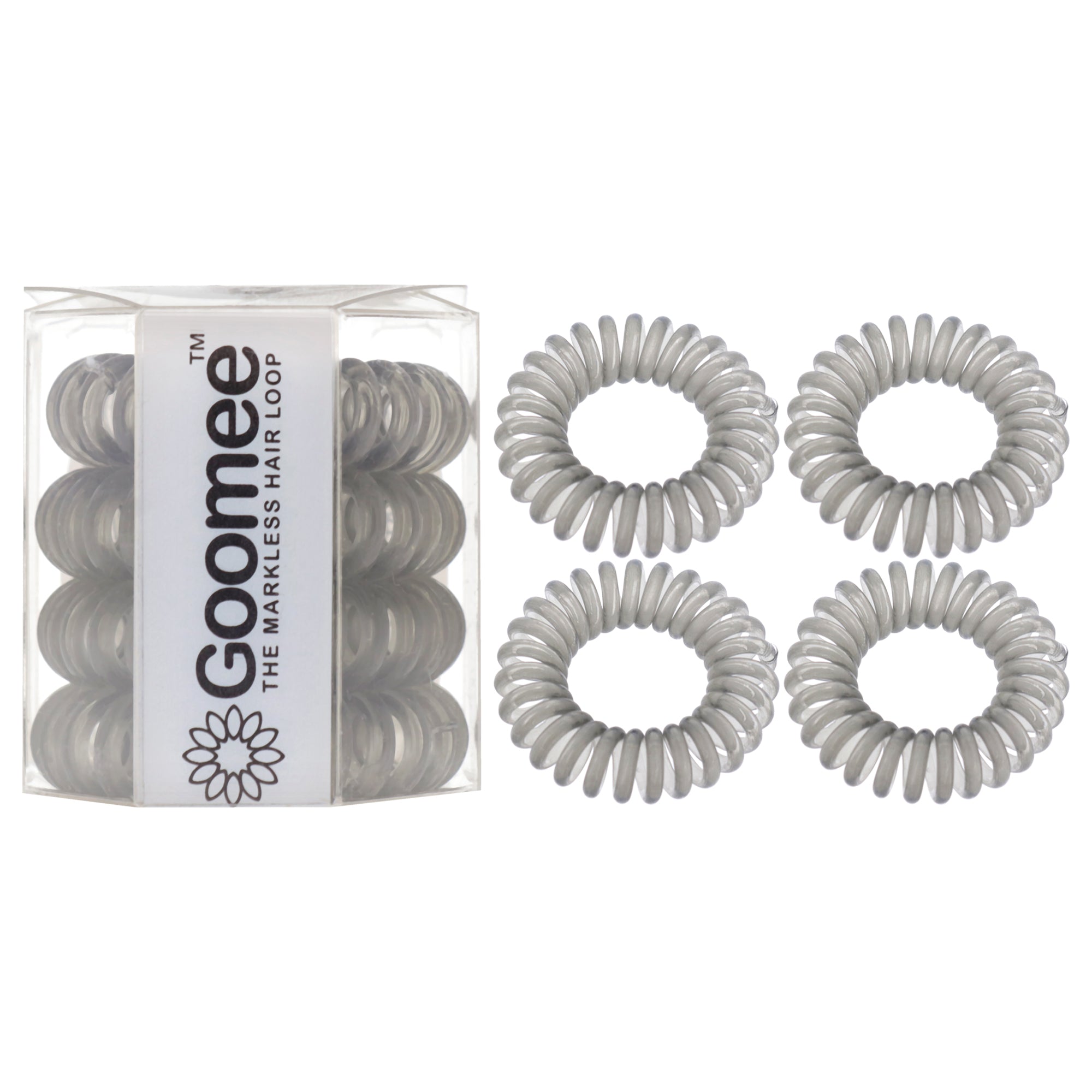 The Markless Hair Loop Set - Charcoal by Goomee for Women - 4 Pc Hair Tie