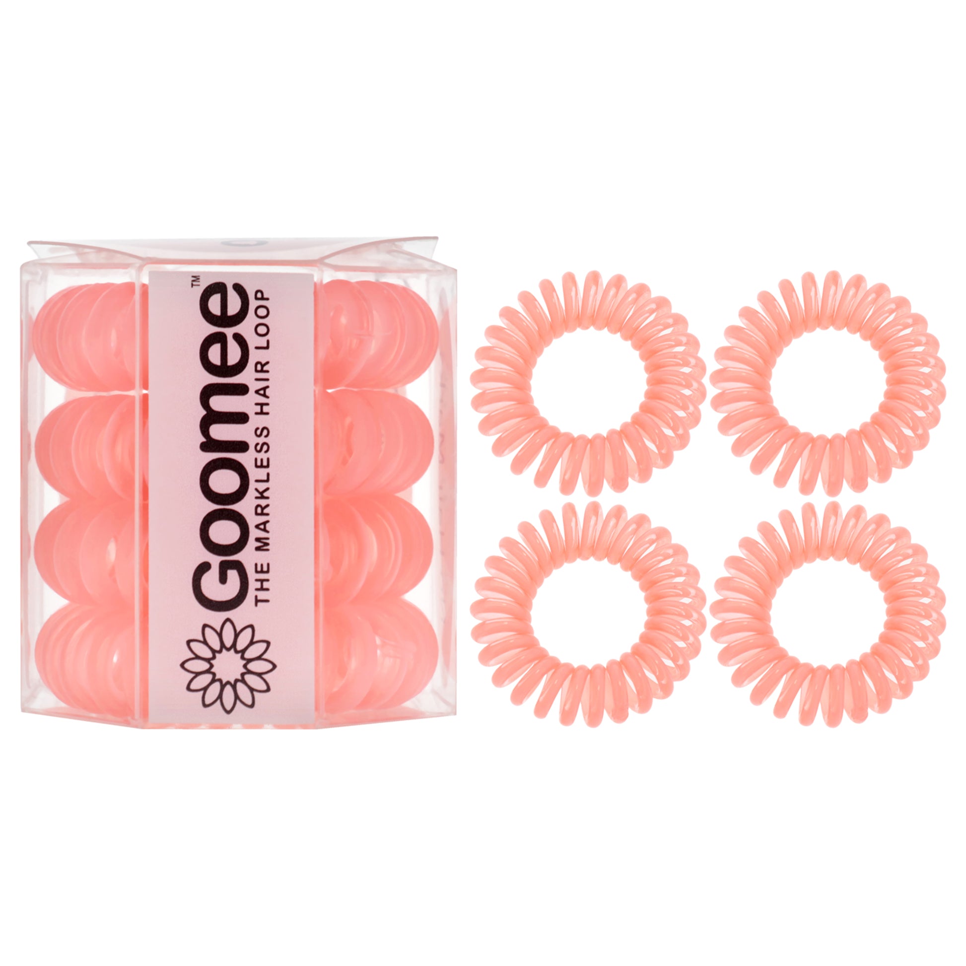 The Markless Hair Loop Set - Huntington Peach by Goomee for Women - 4 Pc Hair Tie