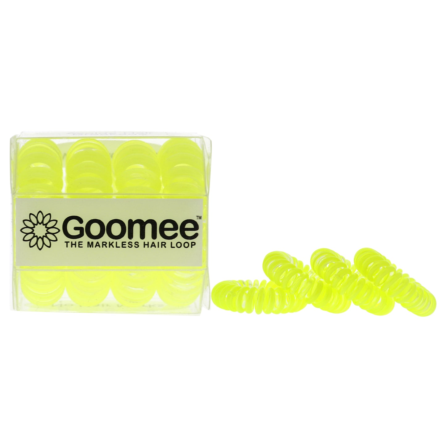 The Markless Hair Loop Set - Yolo Yellow by Goomee for Women - 4 Pc Hair Tie