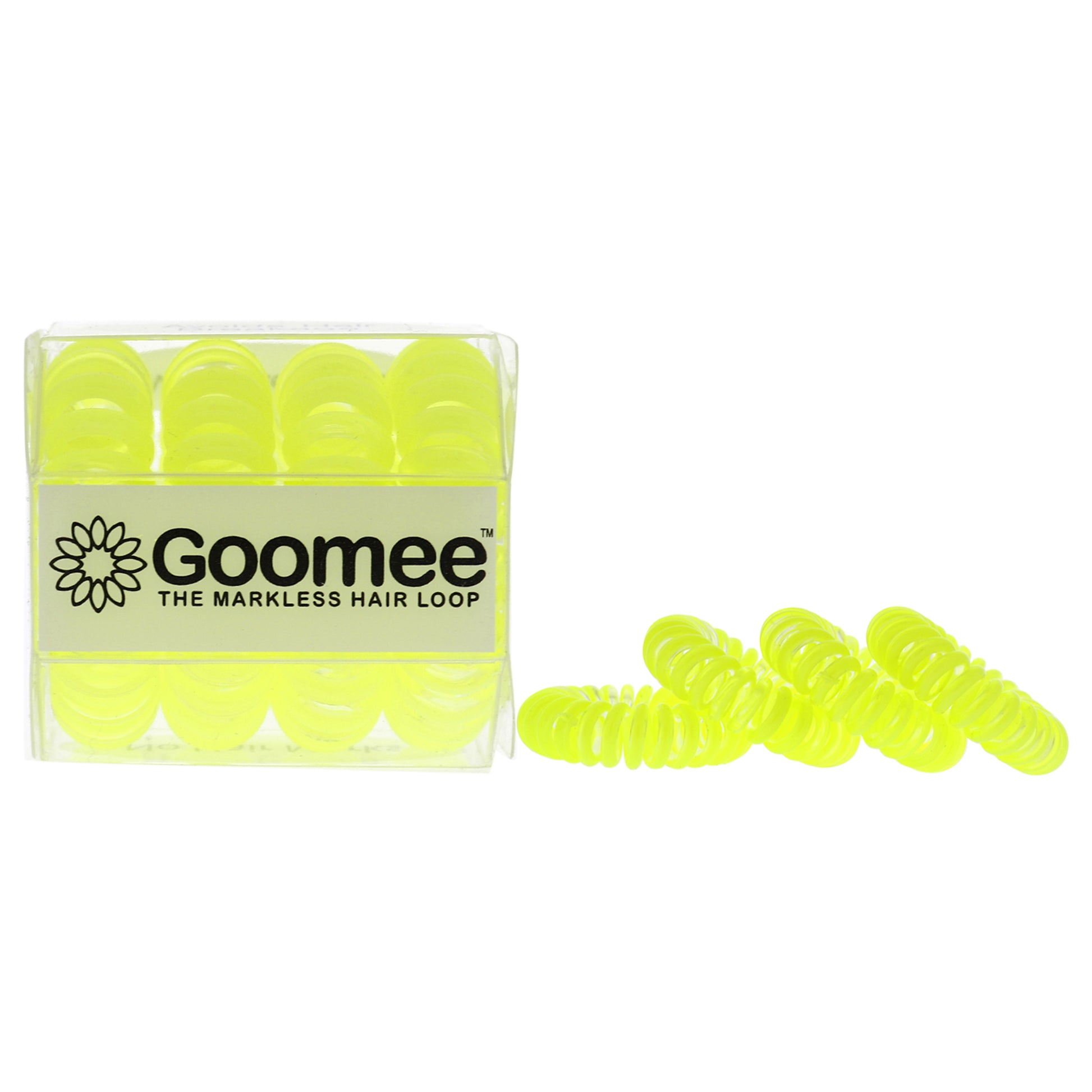 The Markless Hair Loop Set - Yolo Yellow by Goomee for Women - 4 Pc Hair Tie