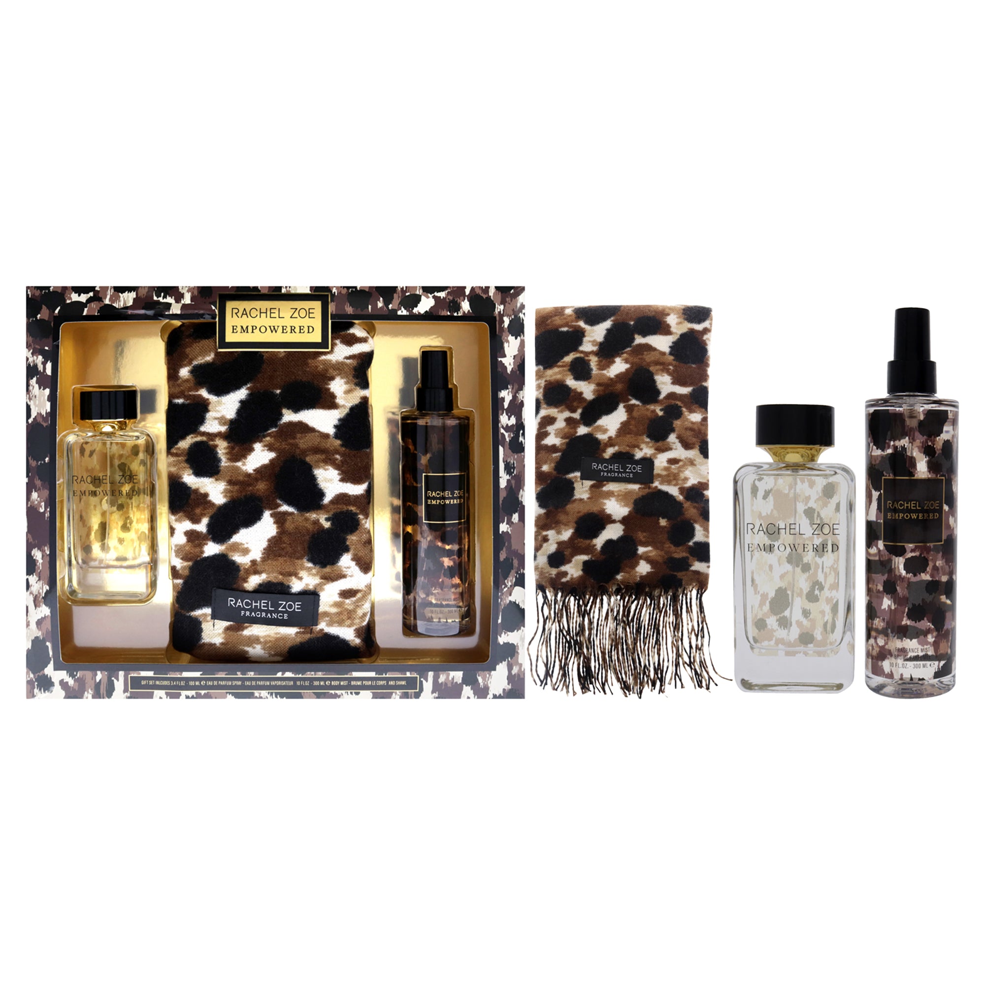 Empowered by Rachel Zoe for Women - 3 Pc Gift Set 3.4oz EDP Spray, 10oz Fragrance Mist, Scarf