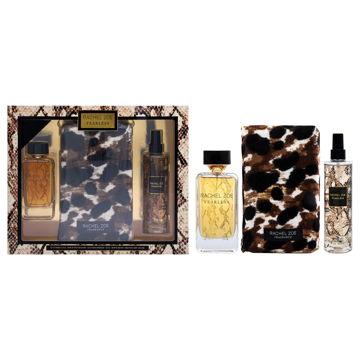 Fearless by Rachel Zoe for Women - 3 Pc Gift Set 3.4oz EDP Spray, 10oz Fragrance Mist, Shawl