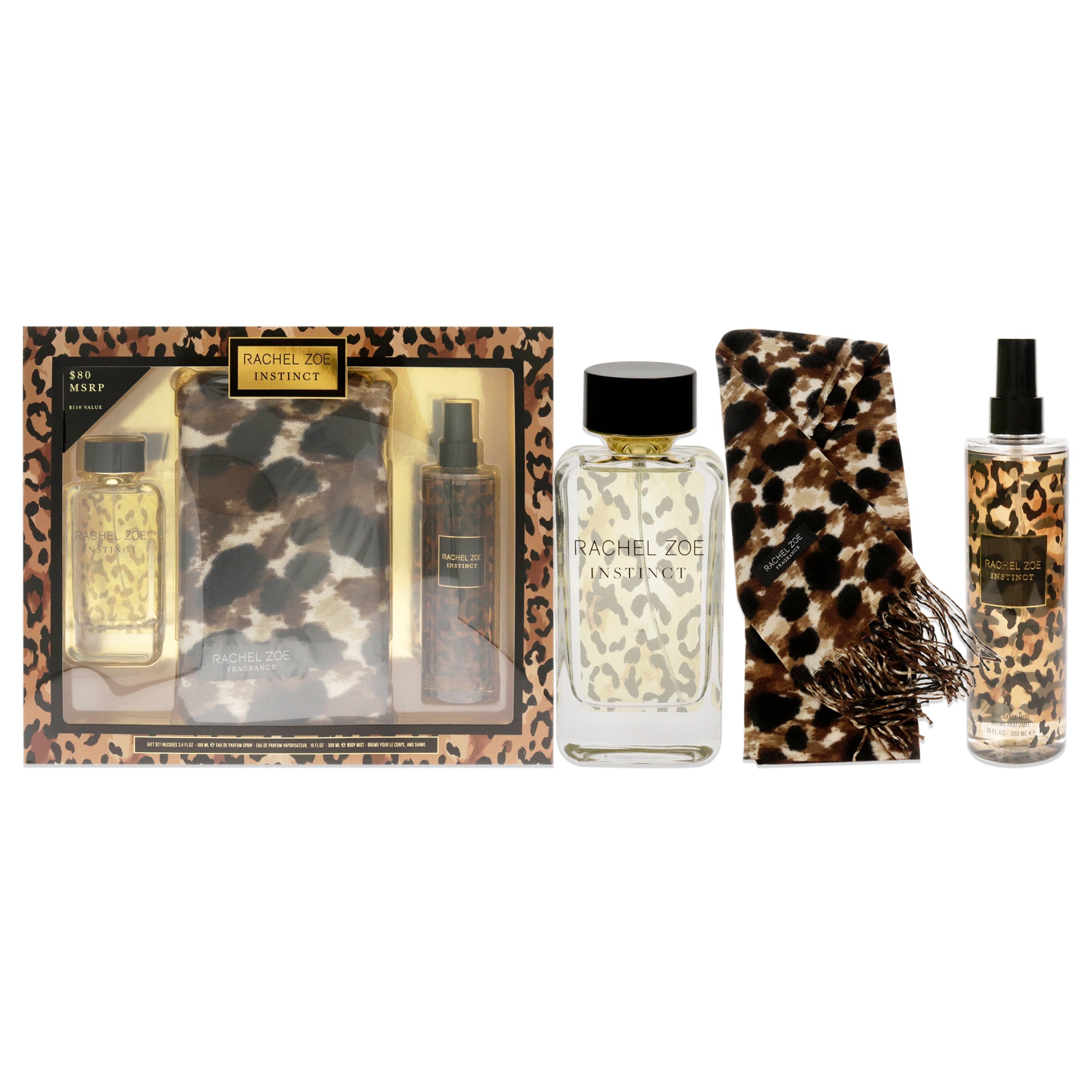 Instinct by Rachel Zoe for Women - 3 Pc Gift Set 3.4oz EDP Spray, 10oz Fragrance Mist, Scarf