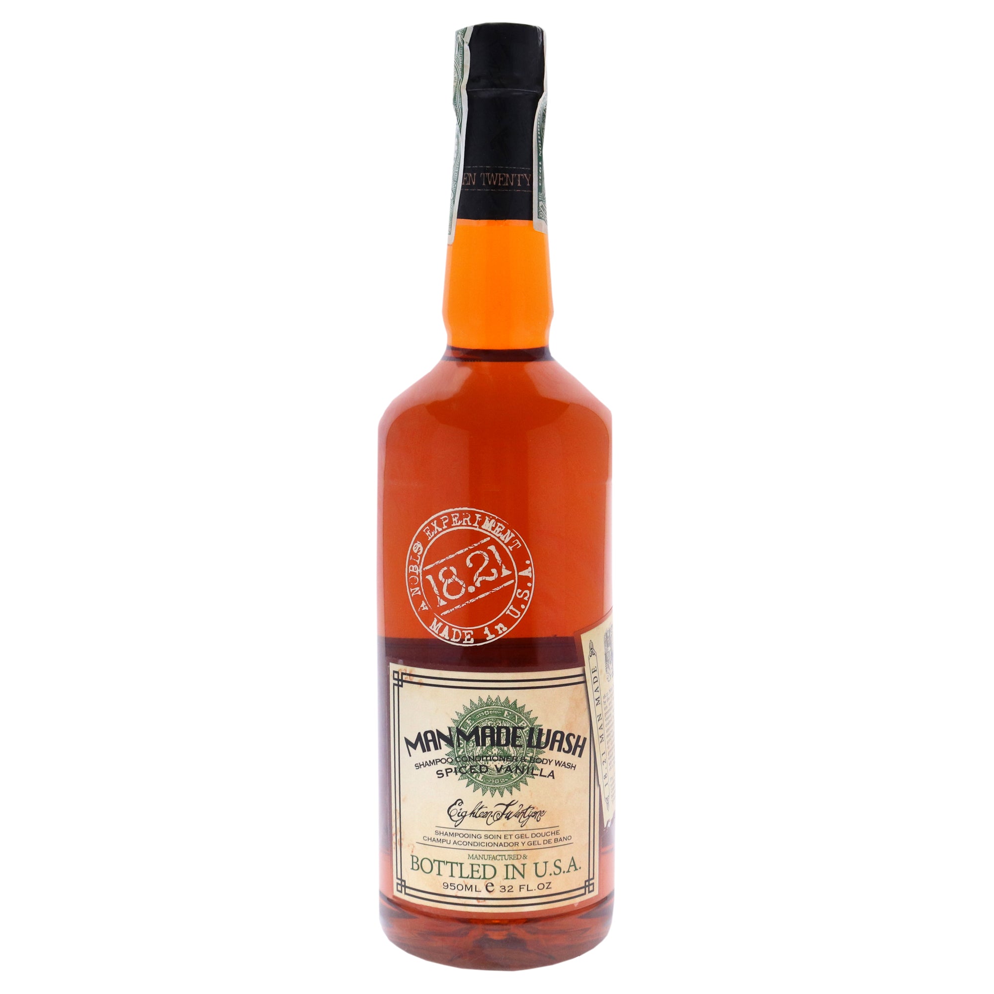 Man Made Wash - Spiced Vanilla by 18.21 Man Made for Men - 32 oz 3-In-1 Shampoo, Conditioner and Body Wash
