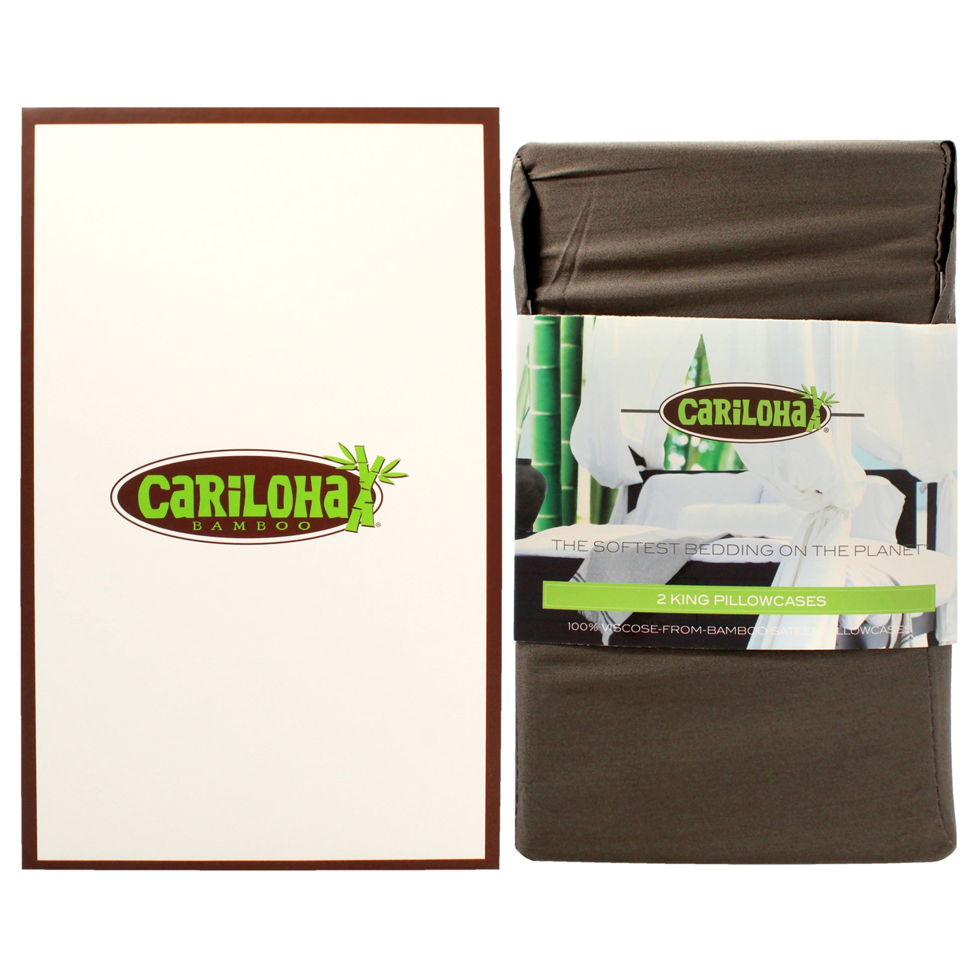 Resort Bamboo Pillowcase Set - Onyx-King by Cariloha for Unisex - 2 Pc Pillowcase