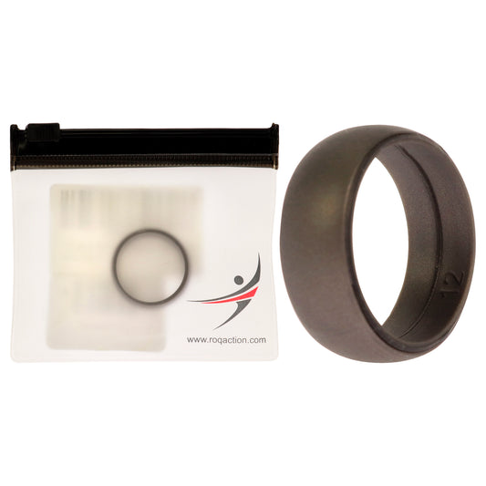 Silicone Wedding Ring - Silver by ROQ for Men - 12 mm Ring
