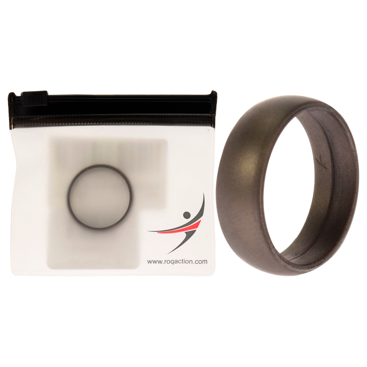 Silicone Wedding Ring - Grey by ROQ for Men - 15 mm Ring
