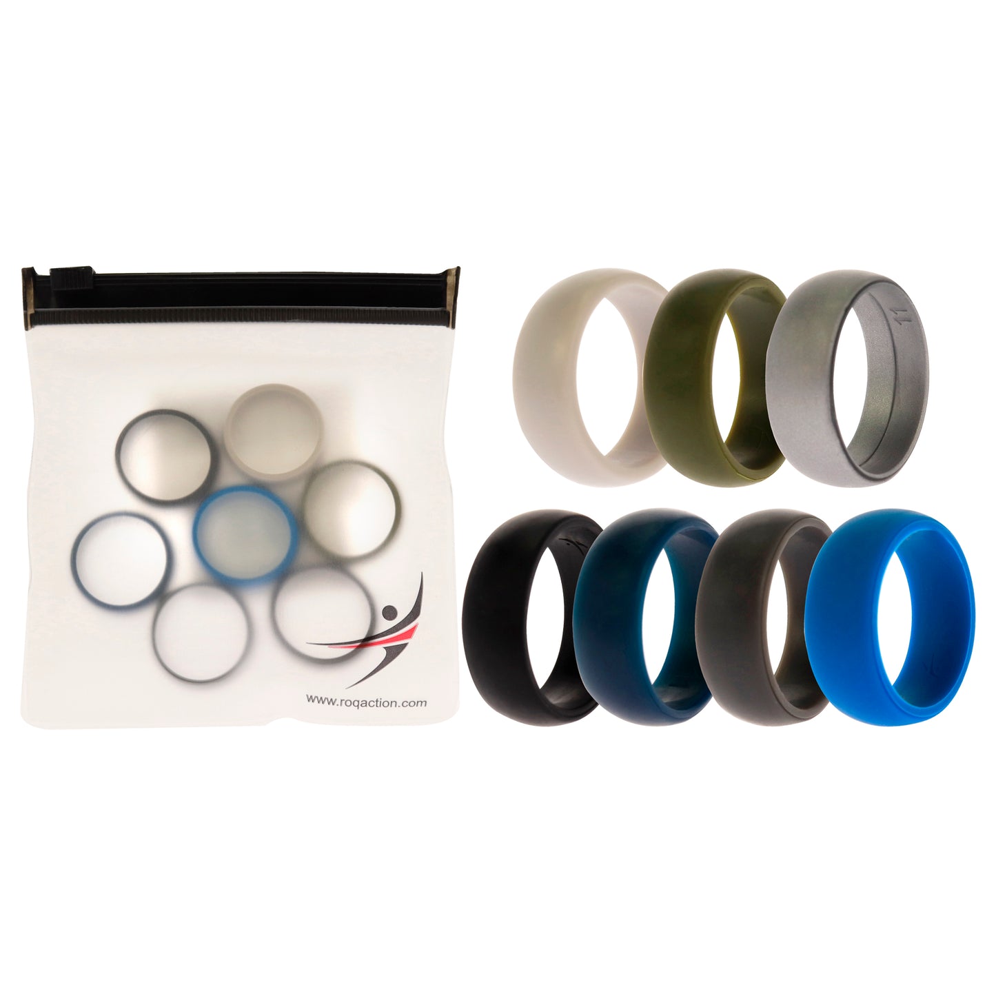 Silicone Wedding Solid Ring Set by ROQ for Men - 7 x 11 mm Ring