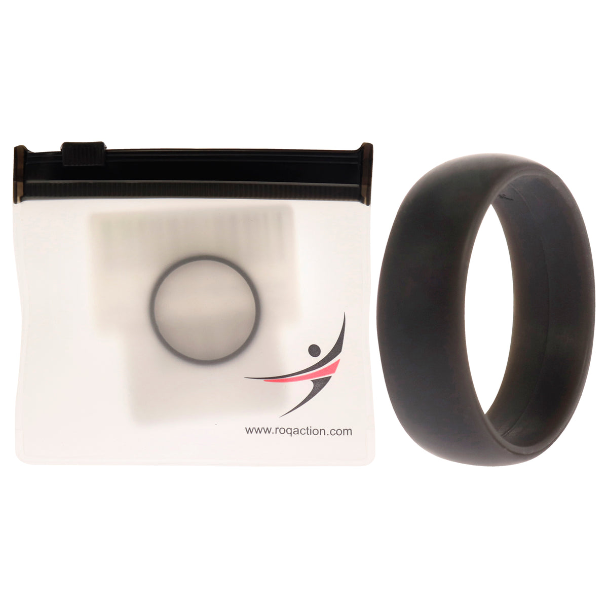 Silicone Wedding Ring - Grey by ROQ for Men - 14 mm Ring
