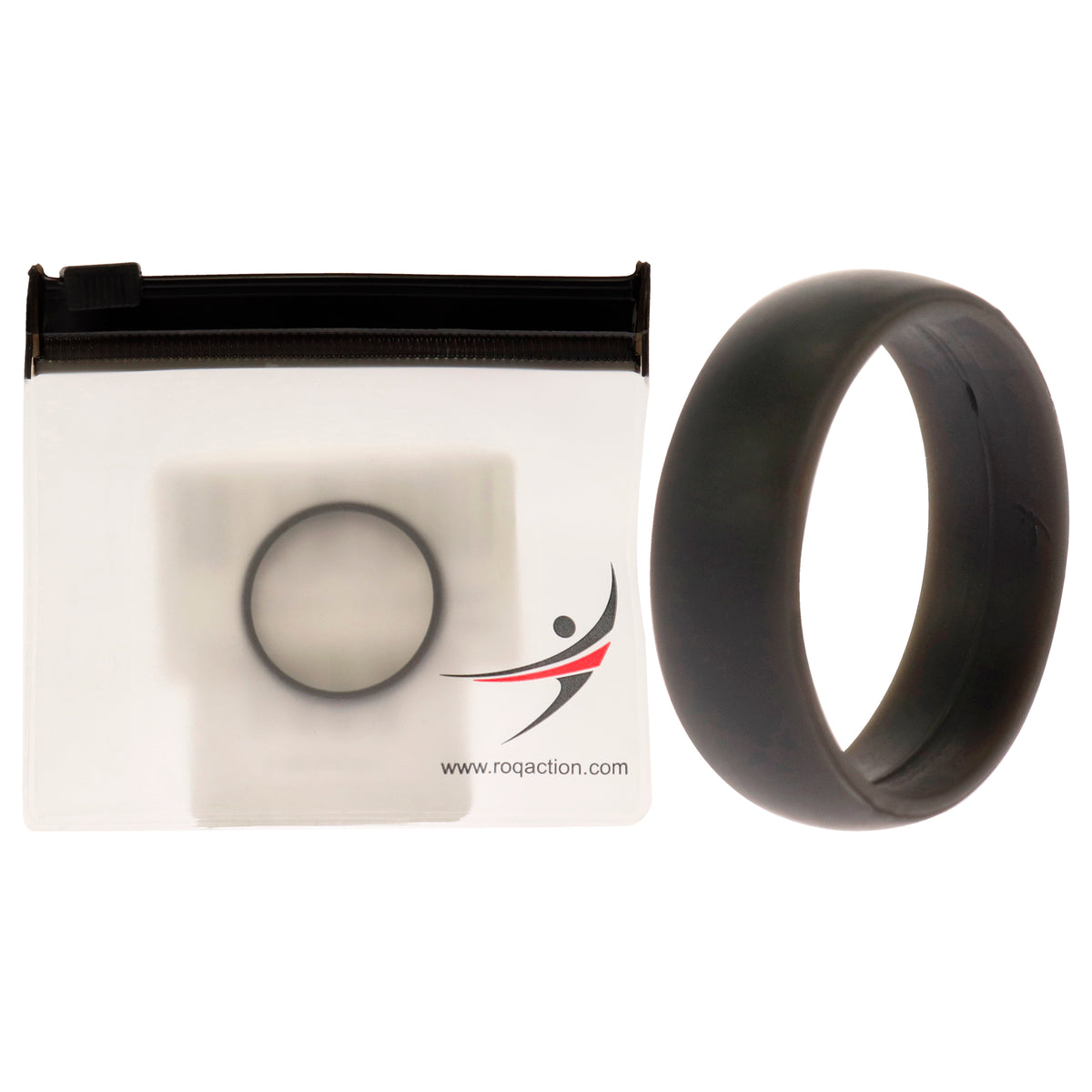 Silicone Wedding Ring - Grey by ROQ for Men - 15 mm Ring