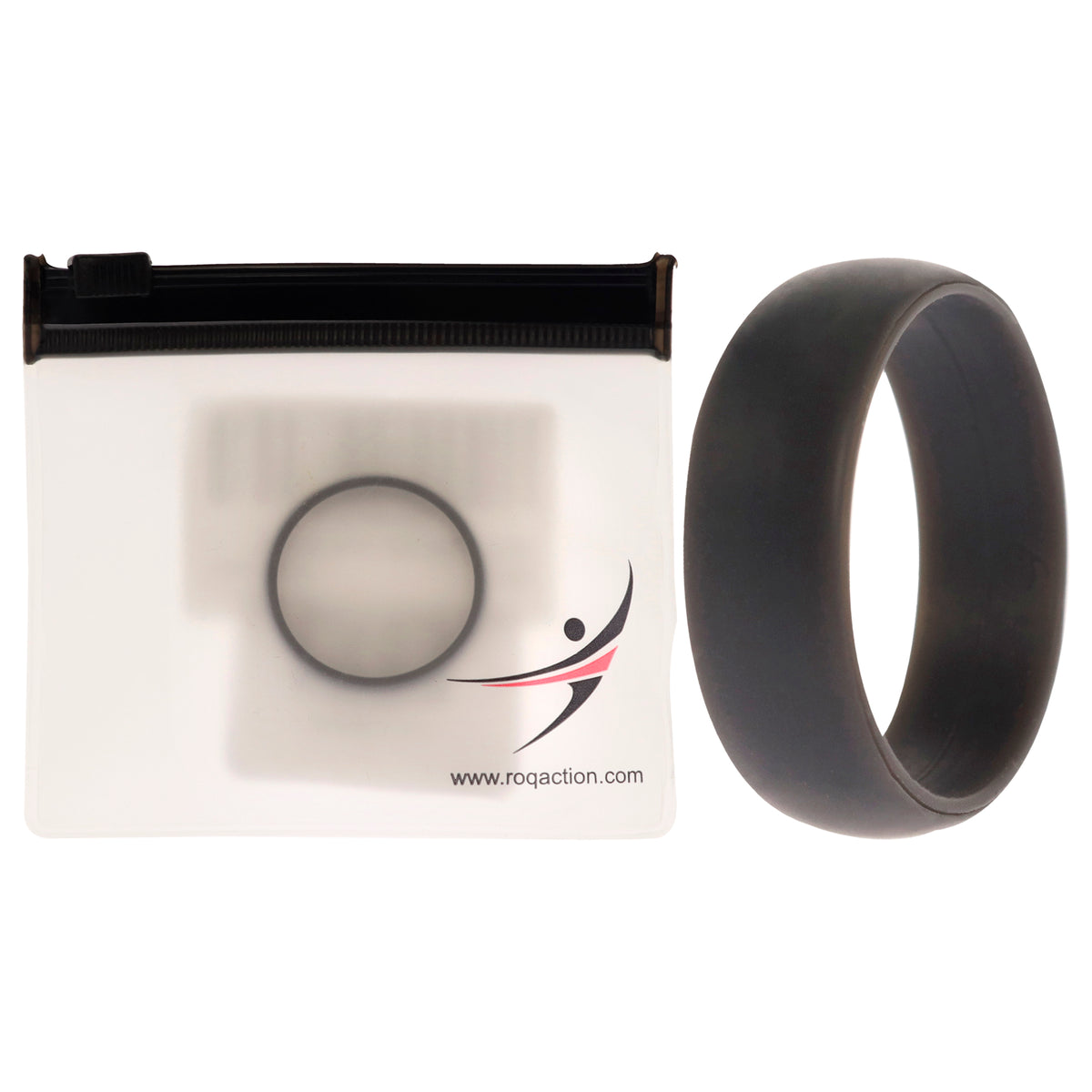 Silicone Wedding Ring - Grey by ROQ for Men - 16 mm Ring