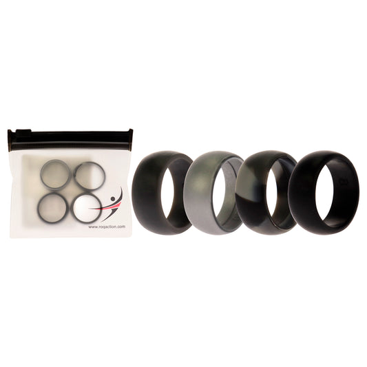 Silicone Wedding Ring - Black-Camo by ROQ for Men - 4 x 8 mm Ring