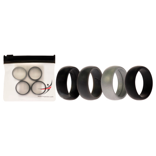 Silicone Wedding Ring - Black-Camo by ROQ for Men - 4 x 10 mm Ring