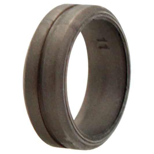 Silicone Wedding Middle Line Single Ring - Silver by ROQ for Men - 11 mm Ring