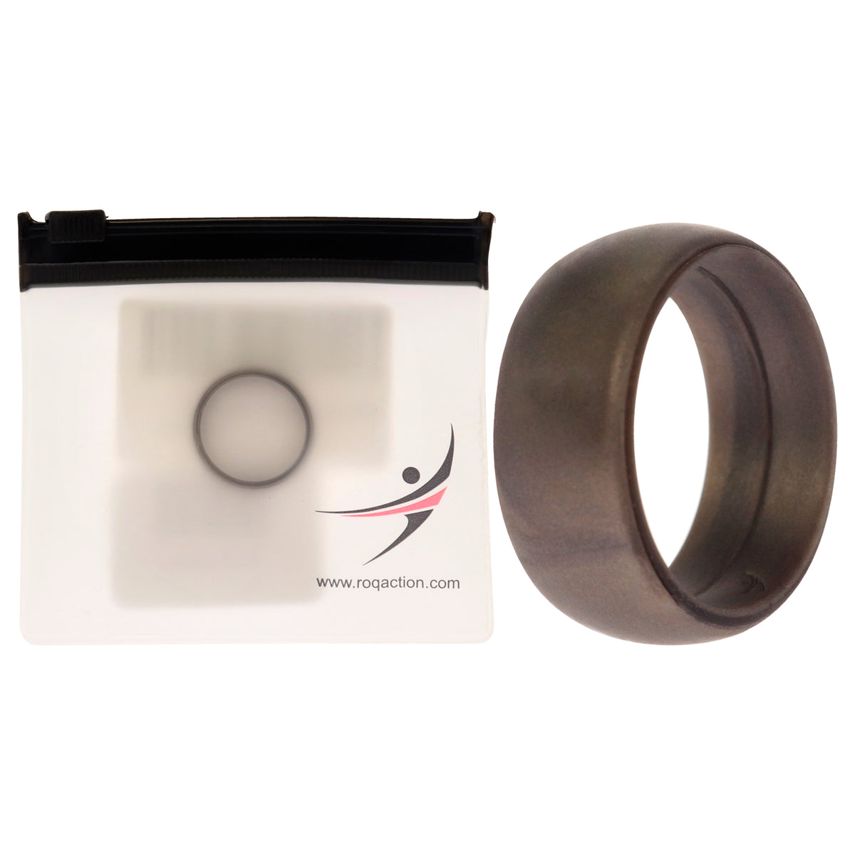 Silicone Wedding Ring - Silver by ROQ for Men - 8 mm Ring