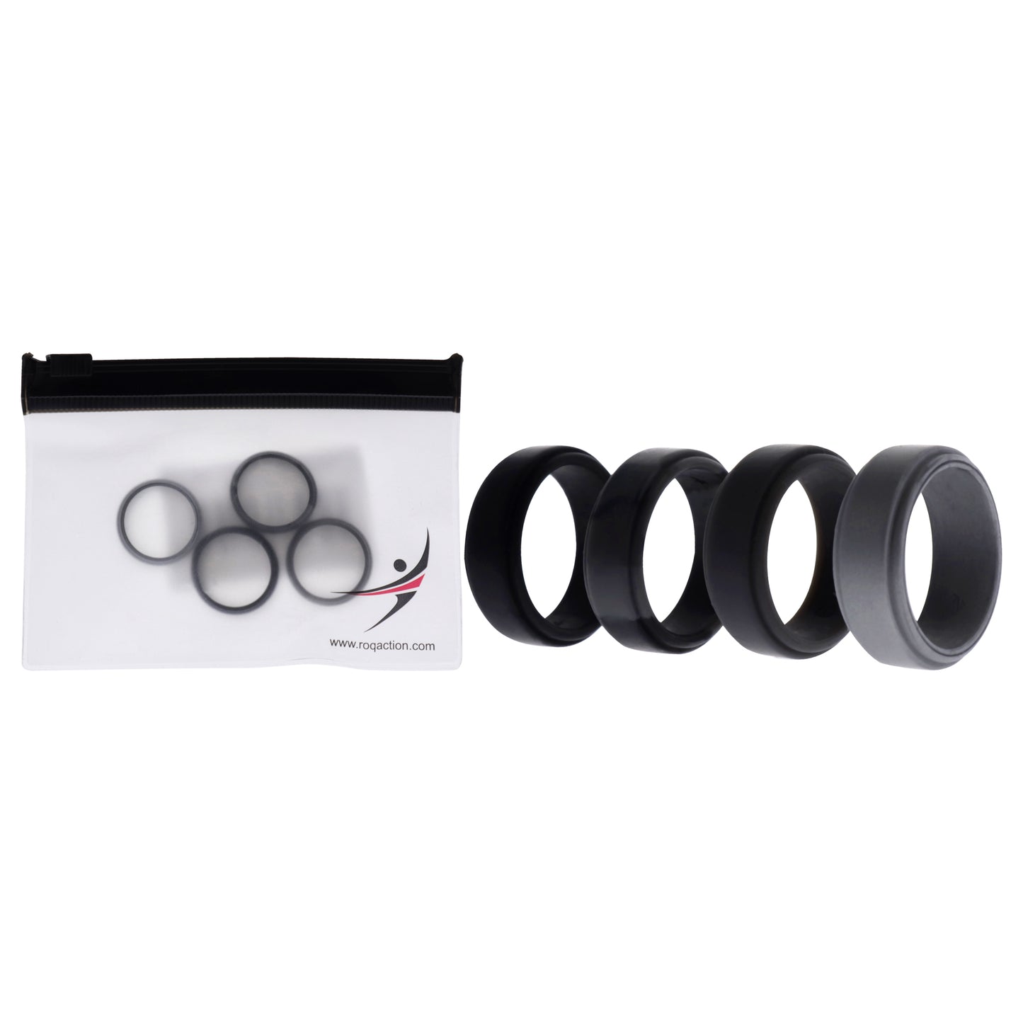 Silicone Wedding Step Ring Set - Black-Camo by ROQ for Men - 4 x 6 mm Ring
