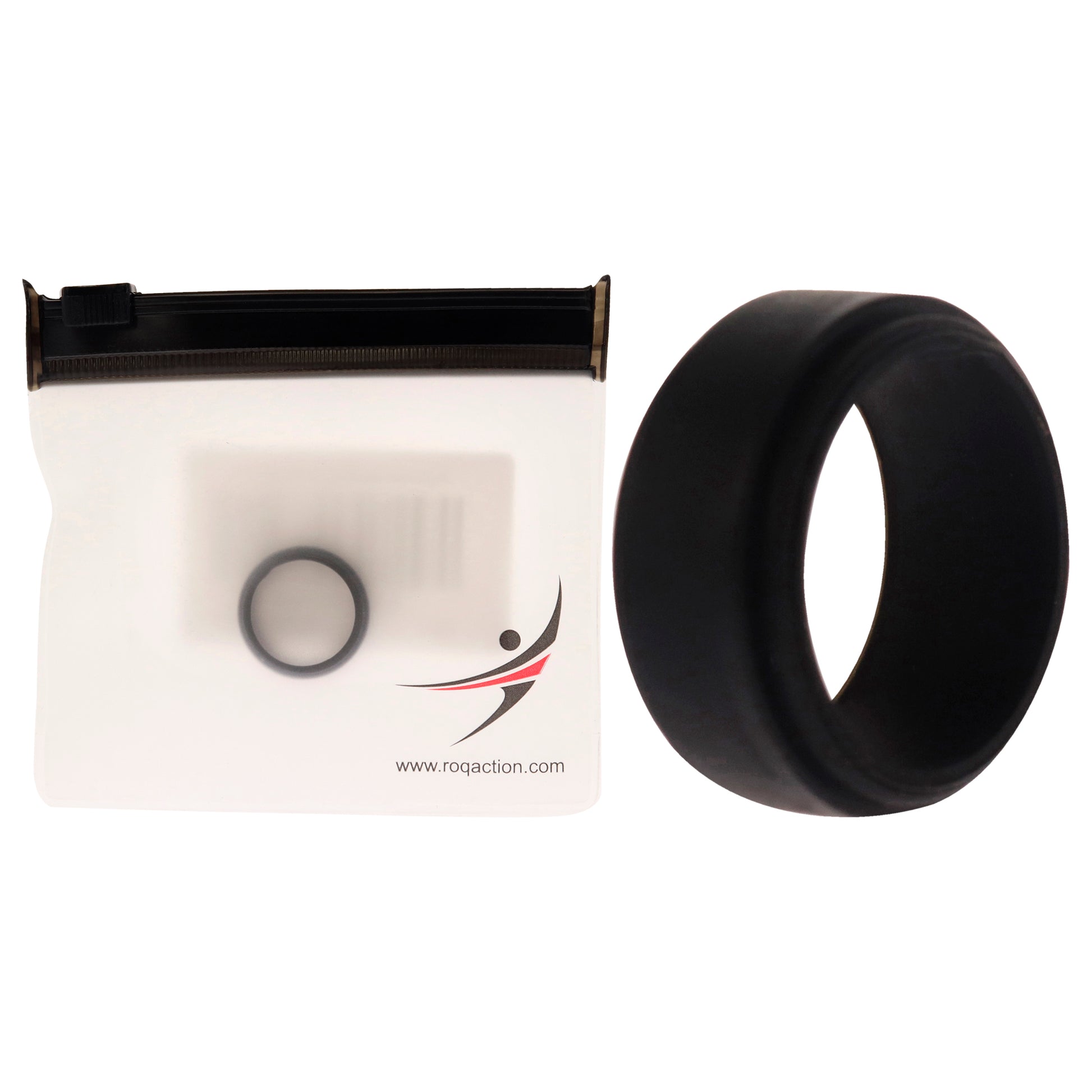 Silicone Wedding Step Single Ring - Black by ROQ for Men - 4 mm Ring