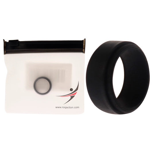 Silicone Wedding Step Single Ring - Black by ROQ for Men - 4 mm Ring