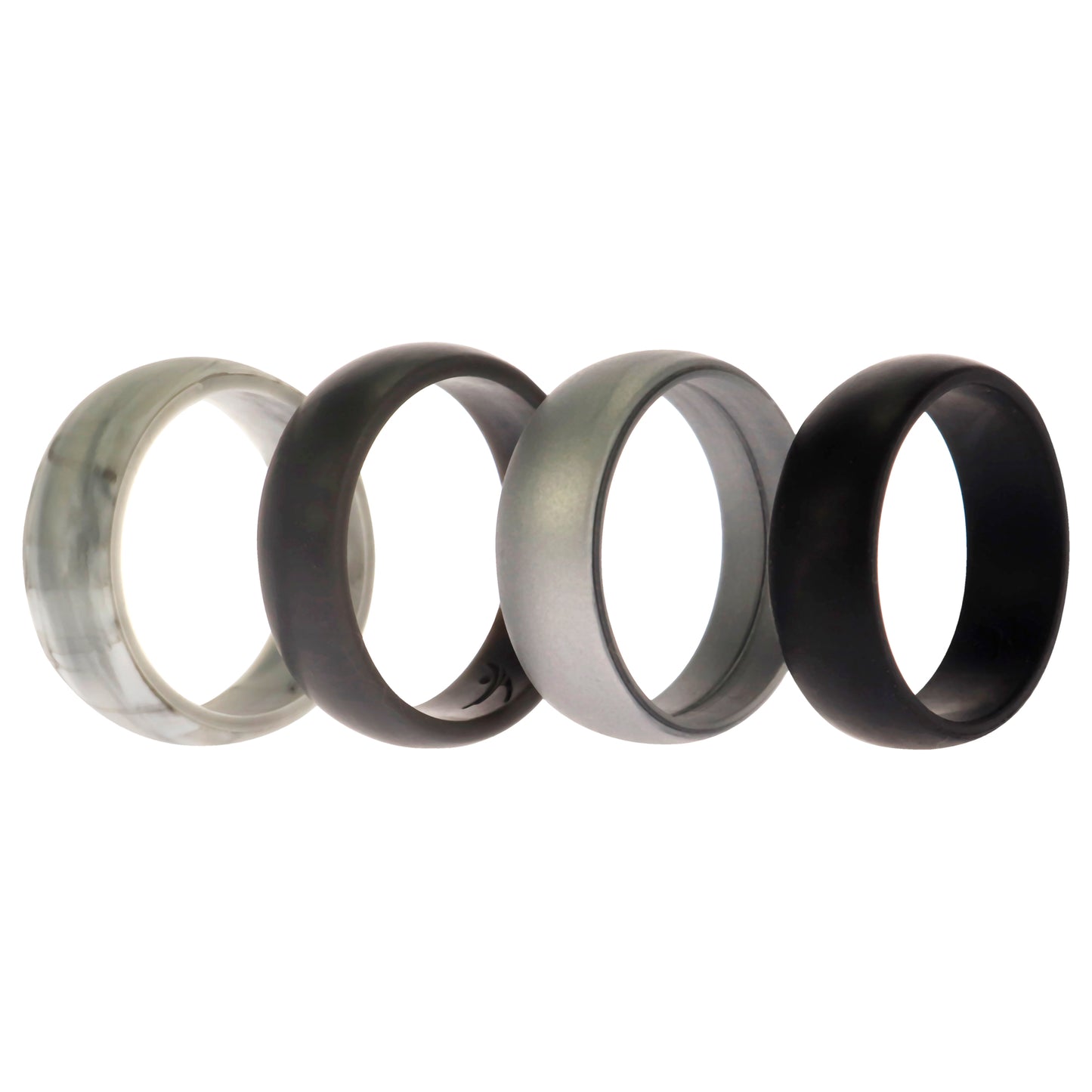 Silicone Wedding Ring Set - Marble by ROQ for Men - 4 x 16 mm Ring