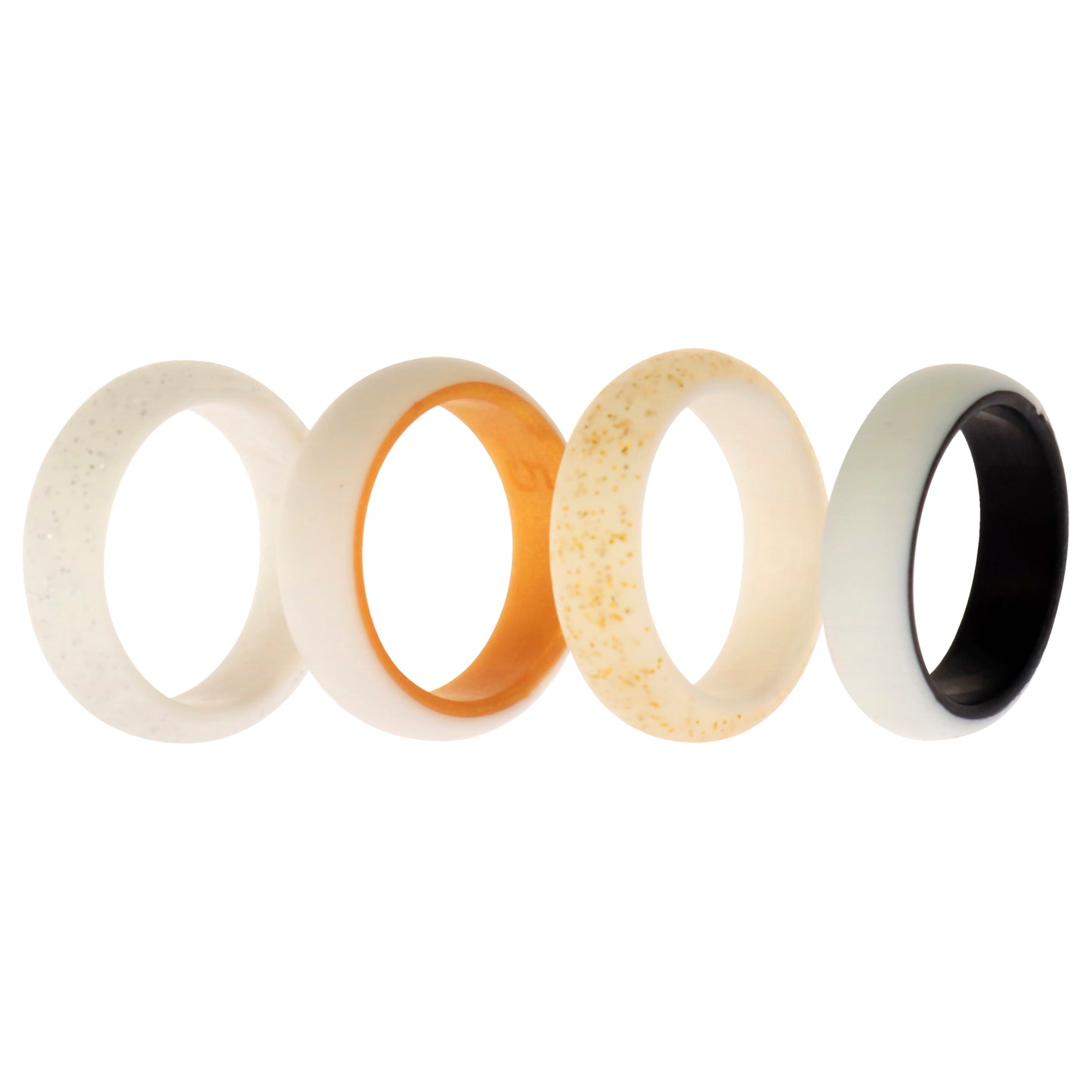 Silicone Wedding 2Layer Ring Set - Bride by ROQ for Women - 4 x 5 mm Ring