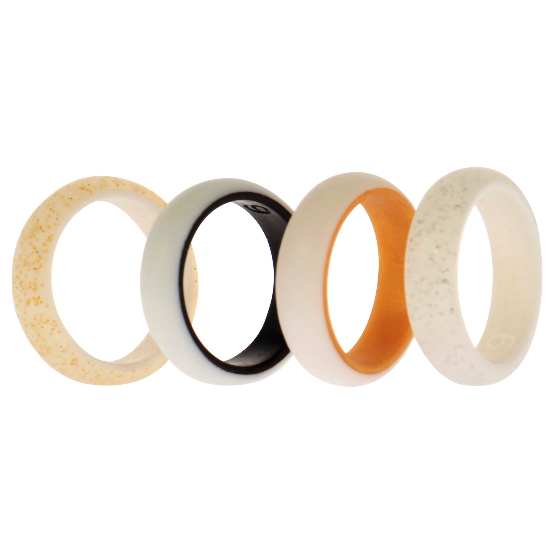 Silicone Wedding 2Layer Ring Set - Bride by ROQ for Women - 4 x 6 mm Ring