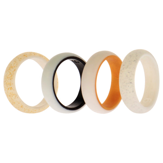 Silicone Wedding 2Layer Ring Set - Bride by ROQ for Women - 4 x 6 mm Ring
