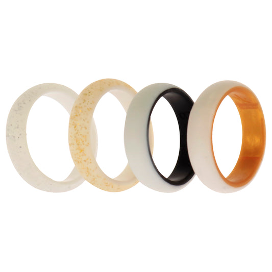 Silicone Wedding 2Layer Ring Set - Bride by ROQ for Women - 4 x 8 mm Ring