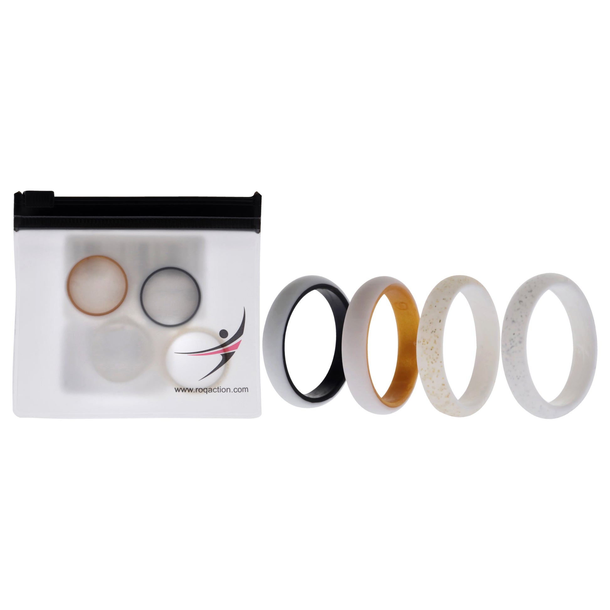 Silicone Wedding 2Layer Ring Set - Bride by ROQ for Women - 4 x 9 mm Ring