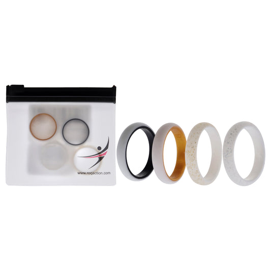 Silicone Wedding 2Layer Ring Set - Bride by ROQ for Women - 4 x 9 mm Ring