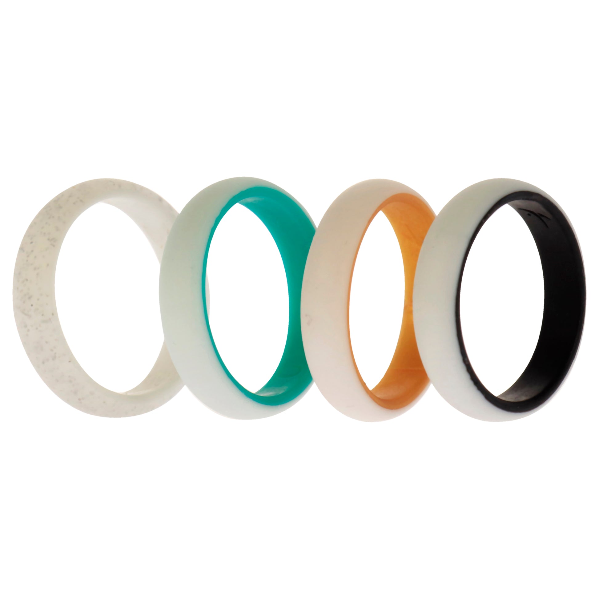 Silicone Wedding 2Layer Ring Set - Bride by ROQ for Women - 4 x 10 mm Ring