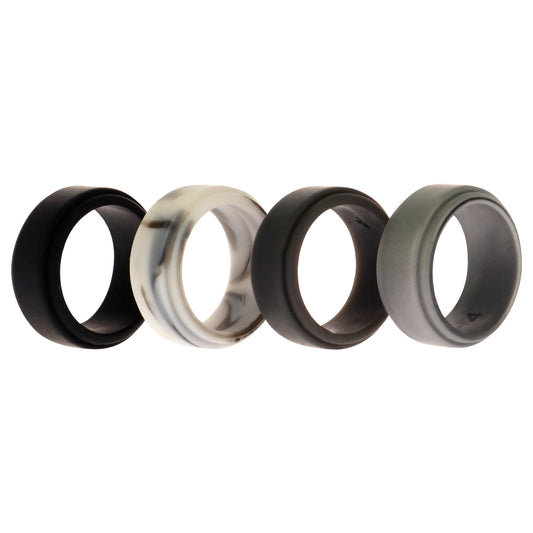 Silicone Wedding Step Ring Set - Marble by ROQ for Men - 4 x 4 mm Ring