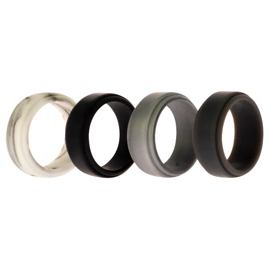 Silicone Wedding Step Ring Set - Marble by ROQ for Men - 4 x 6 mm Ring