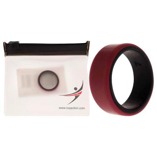 Silicone Wedding 2Layer Beveled 8mm Ring - Bordeaux by ROQ for Men - 7 mm Ring