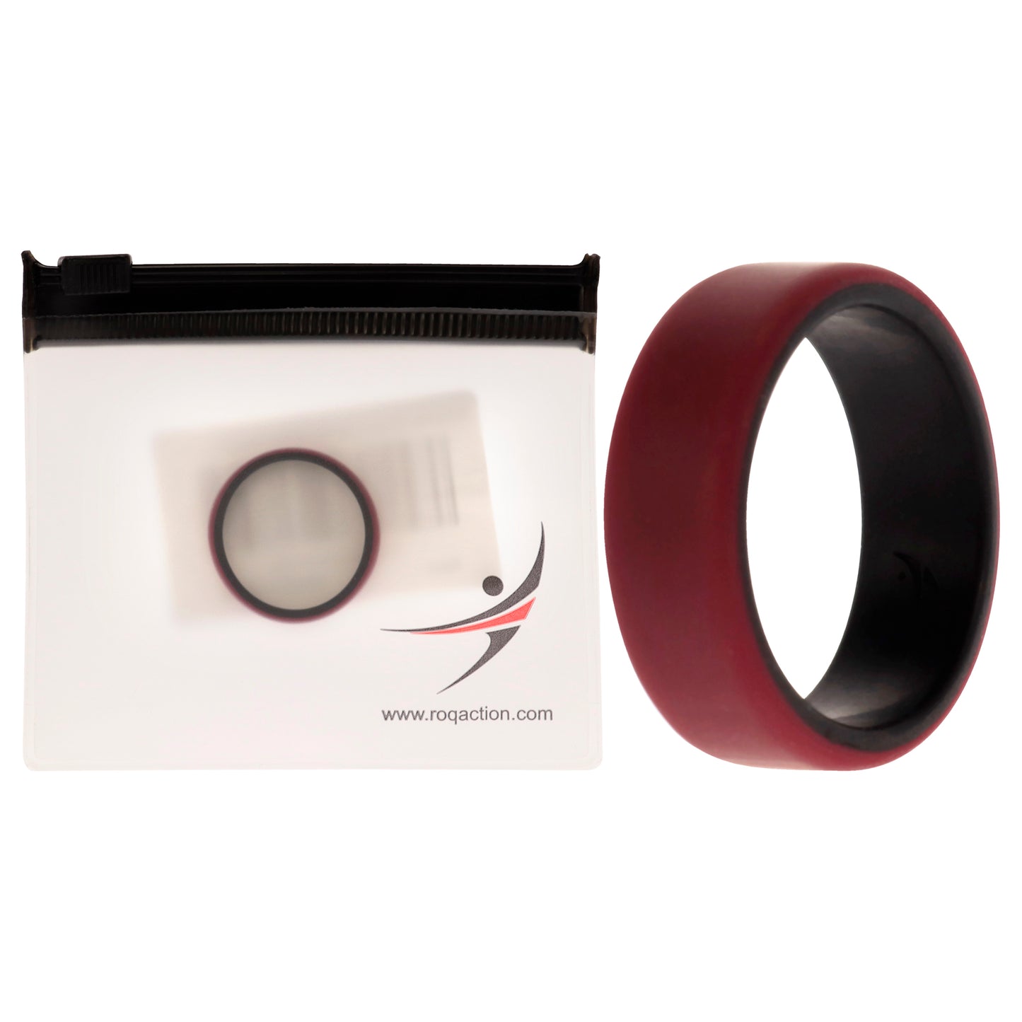 Silicone Wedding 2Layer Beveled 8mm Ring - Bordeaux by ROQ for Men - 12 mm Ring