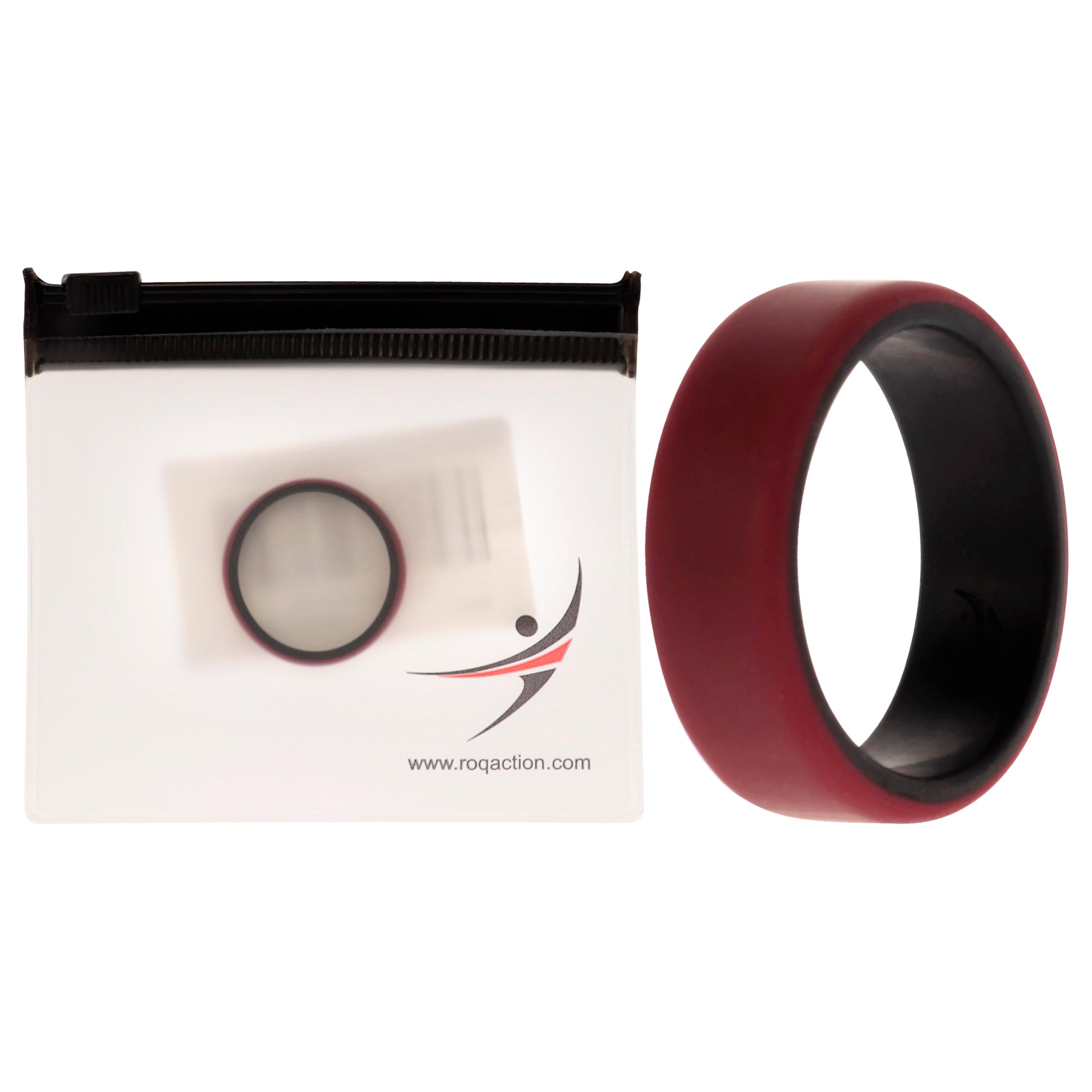 Silicone Wedding 2Layer Beveled 8mm Ring - Bordeaux by ROQ for Men - 12 mm Ring