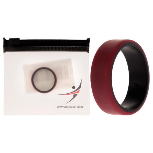 Silicone Wedding 2Layer Beveled 8mm Ring - Bordeaux by ROQ for Men - 12 mm Ring