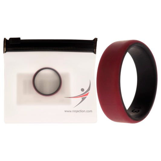 Silicone Wedding 2Layer Beveled 8mm Ring - Bordeaux by ROQ for Men - 13 mm Ring