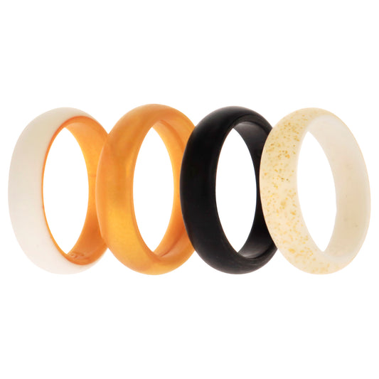 Silicone Wedding 2Layer Ring Set - Gold by ROQ for Women - 4 x 9 mm Ring