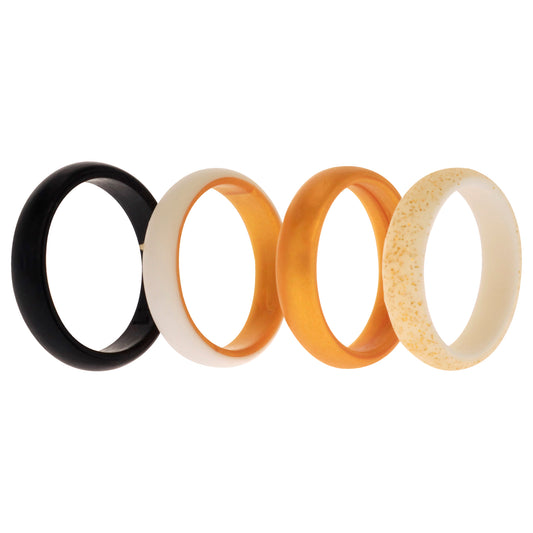 Silicone Wedding 2Layer Ring Set - Gold by ROQ for Women - 4 x 11 mm Ring