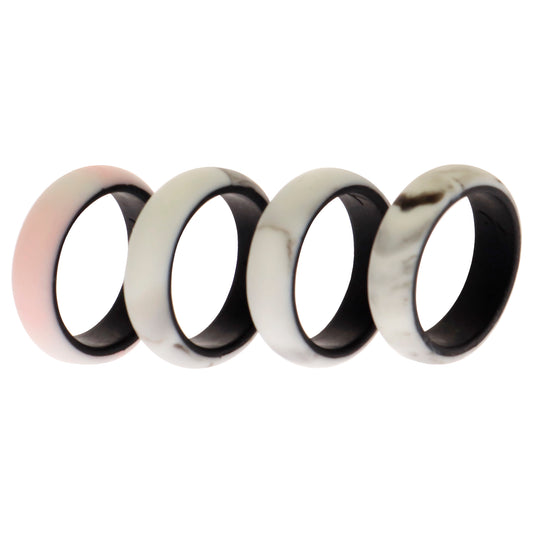 Silicone Wedding 2Layer Ring Set - Marbles by ROQ for Women - 4 x 4 mm Ring