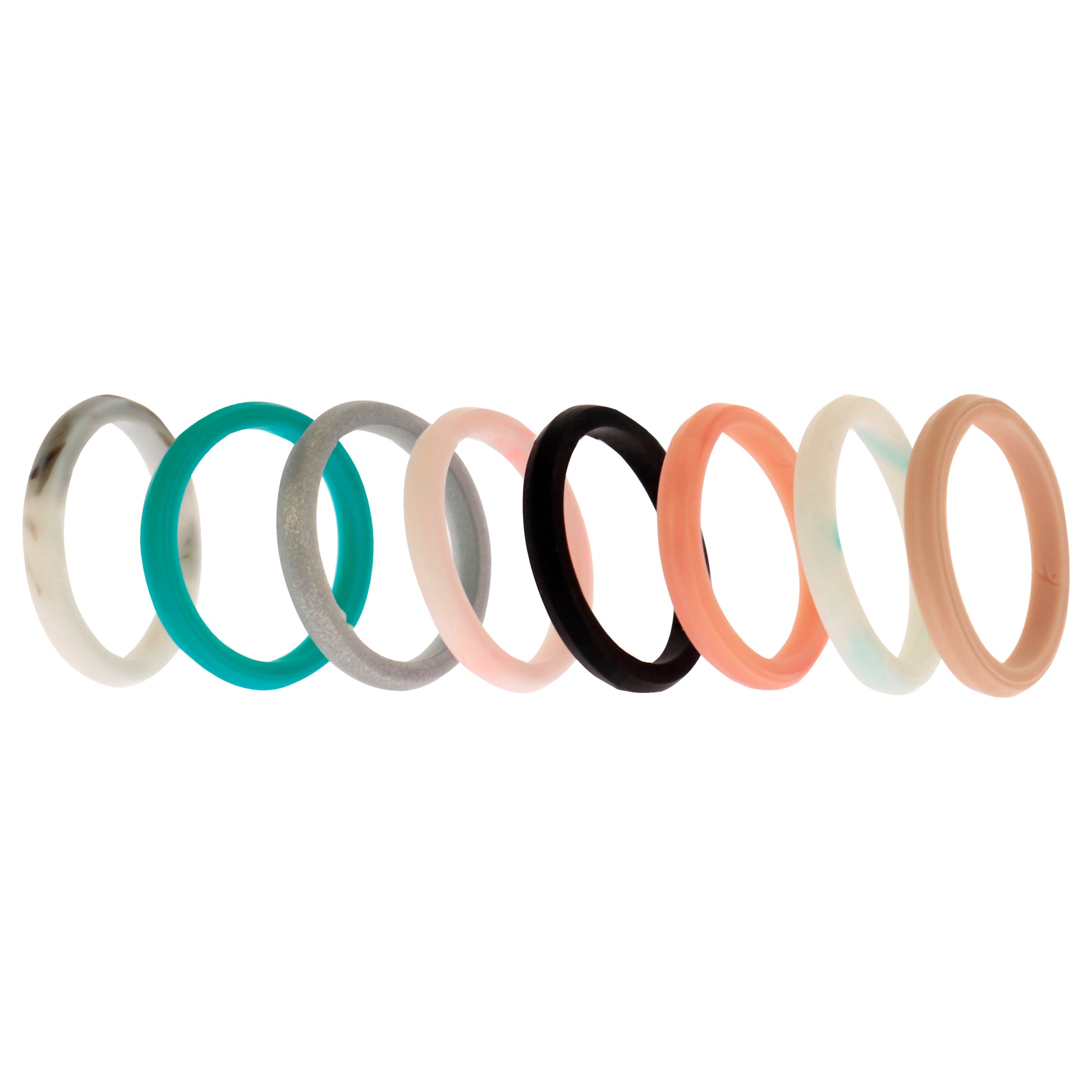 Silicone Wedding Stackble Point Ring Set - Marble by ROQ for Women - 8 x 7 mm Ring