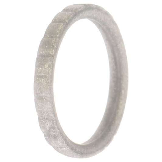 Silicone Wedding Stackble Lines Single Ring - Silver by ROQ for Women - 6 mm Ring