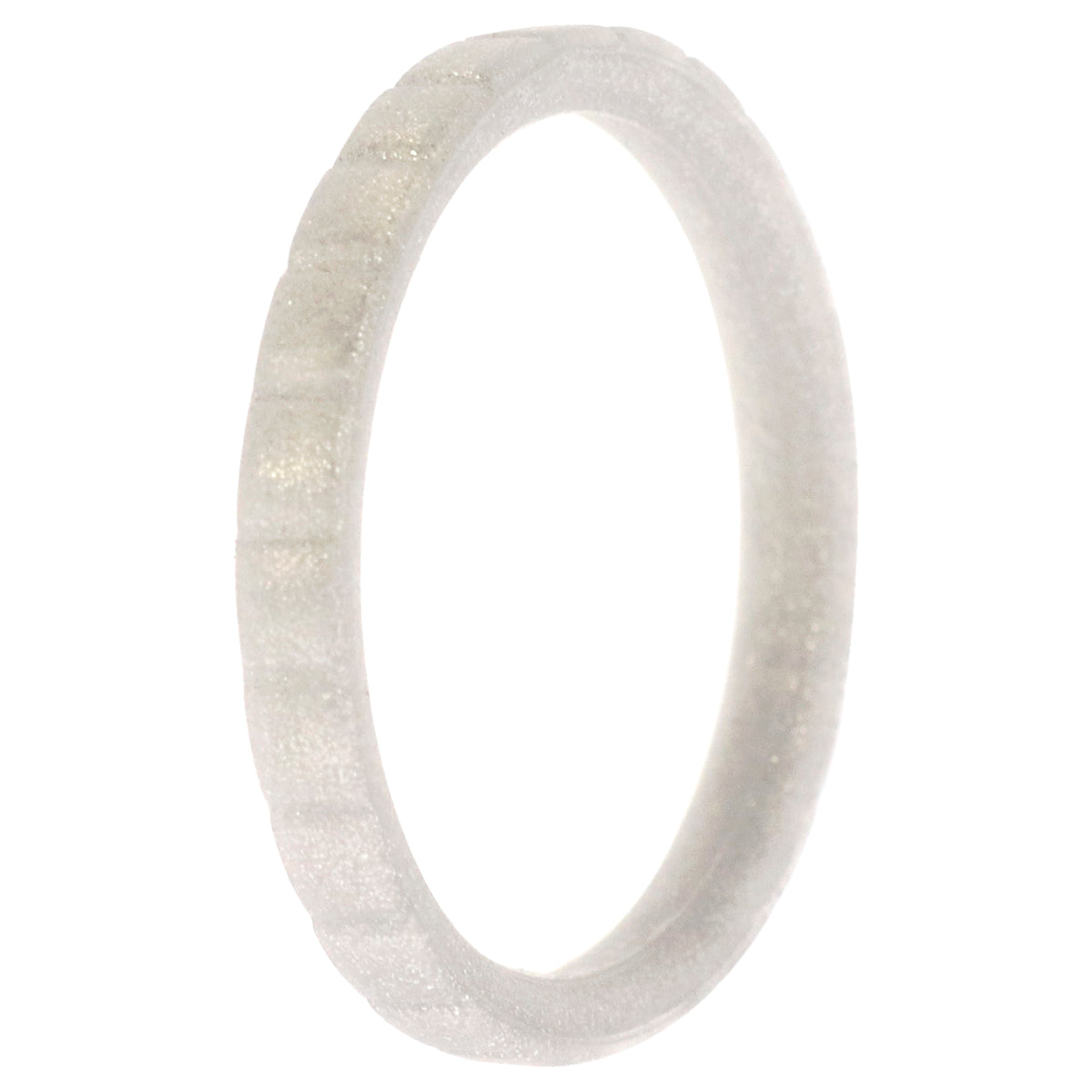 Silicone Wedding Stackble Lines Single Ring - Silver by ROQ for Women - 8 mm Ring