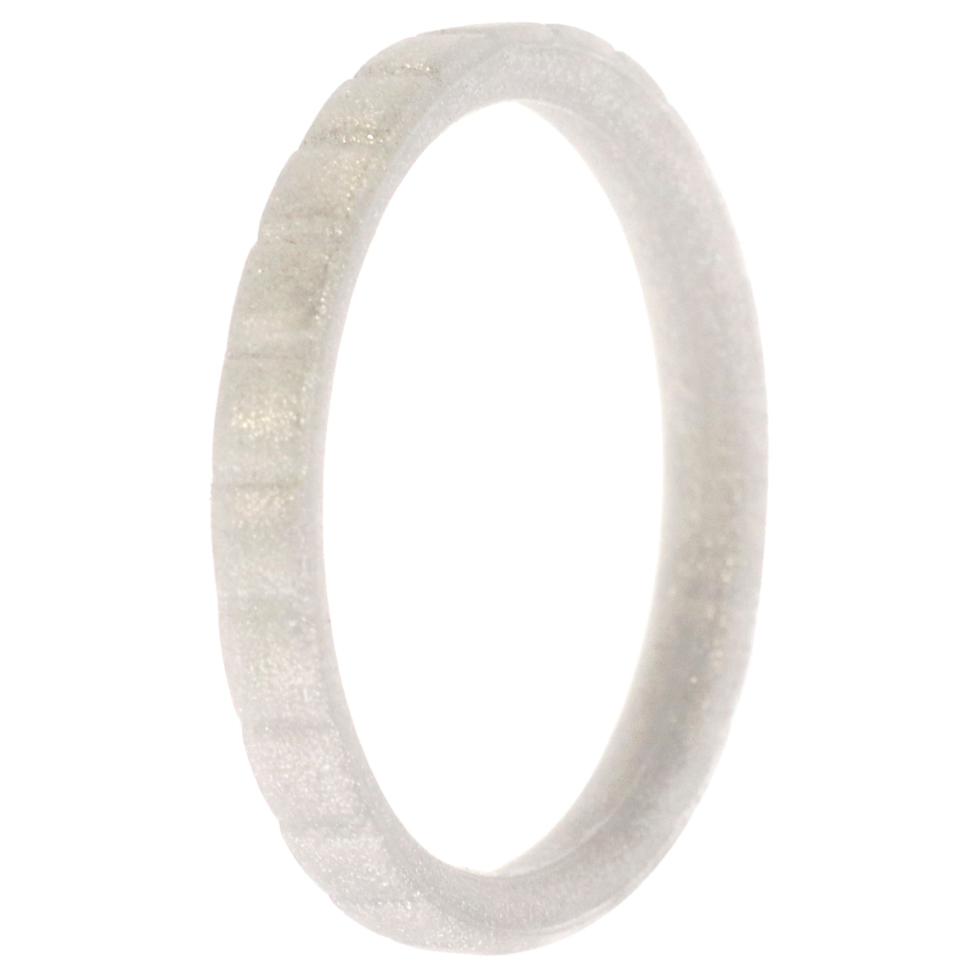 Silicone Wedding Stackble Lines Single Ring - Silver by ROQ for Women - 8 mm Ring