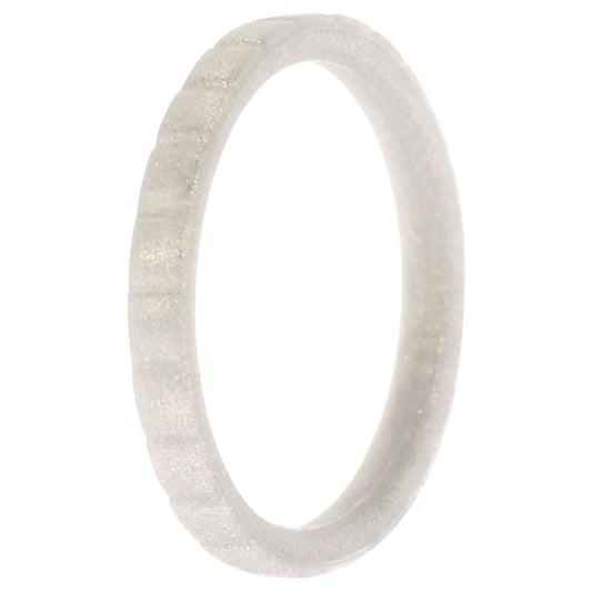 Silicone Wedding Stackble Lines Single Ring - Silver by ROQ for Women - 8 mm Ring
