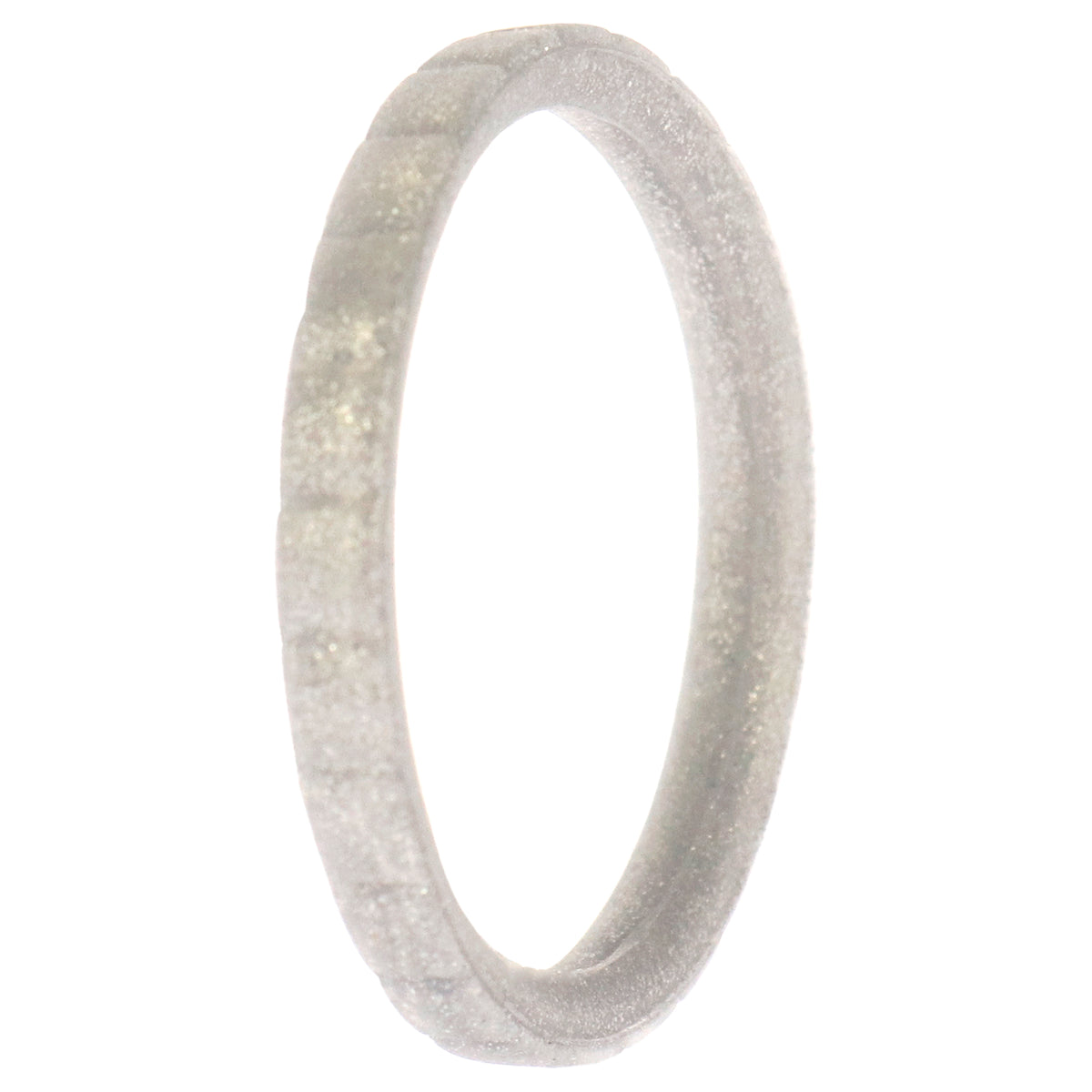 Silicone Wedding Stackble Lines Single Ring - Silver by ROQ for Women - 10 mm Ring