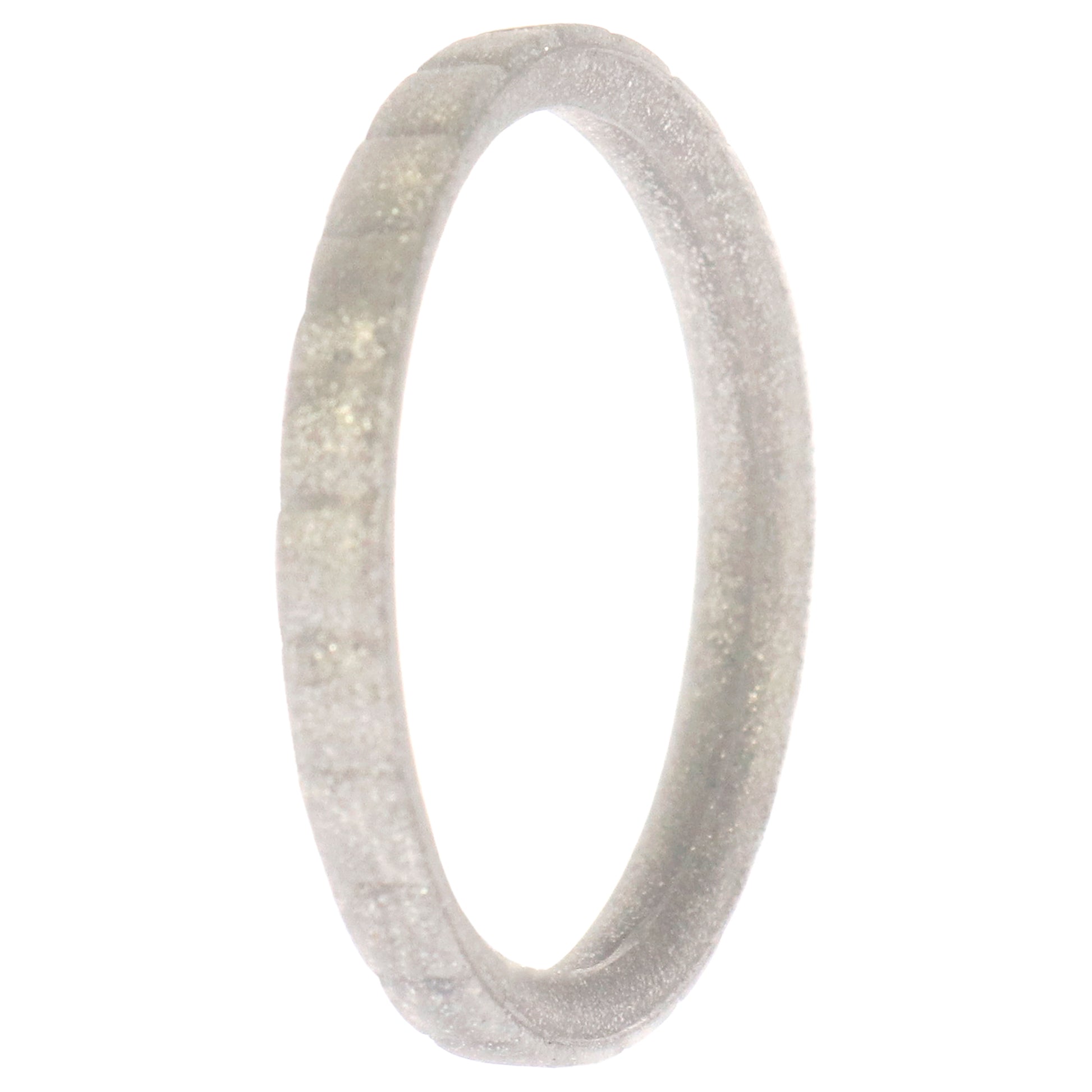 Silicone Wedding Stackble Lines Single Ring - Silver by ROQ for Women - 10 mm Ring