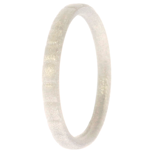 Silicone Wedding Stackble Lines Single Ring - Silver by ROQ for Women - 11 mm Ring