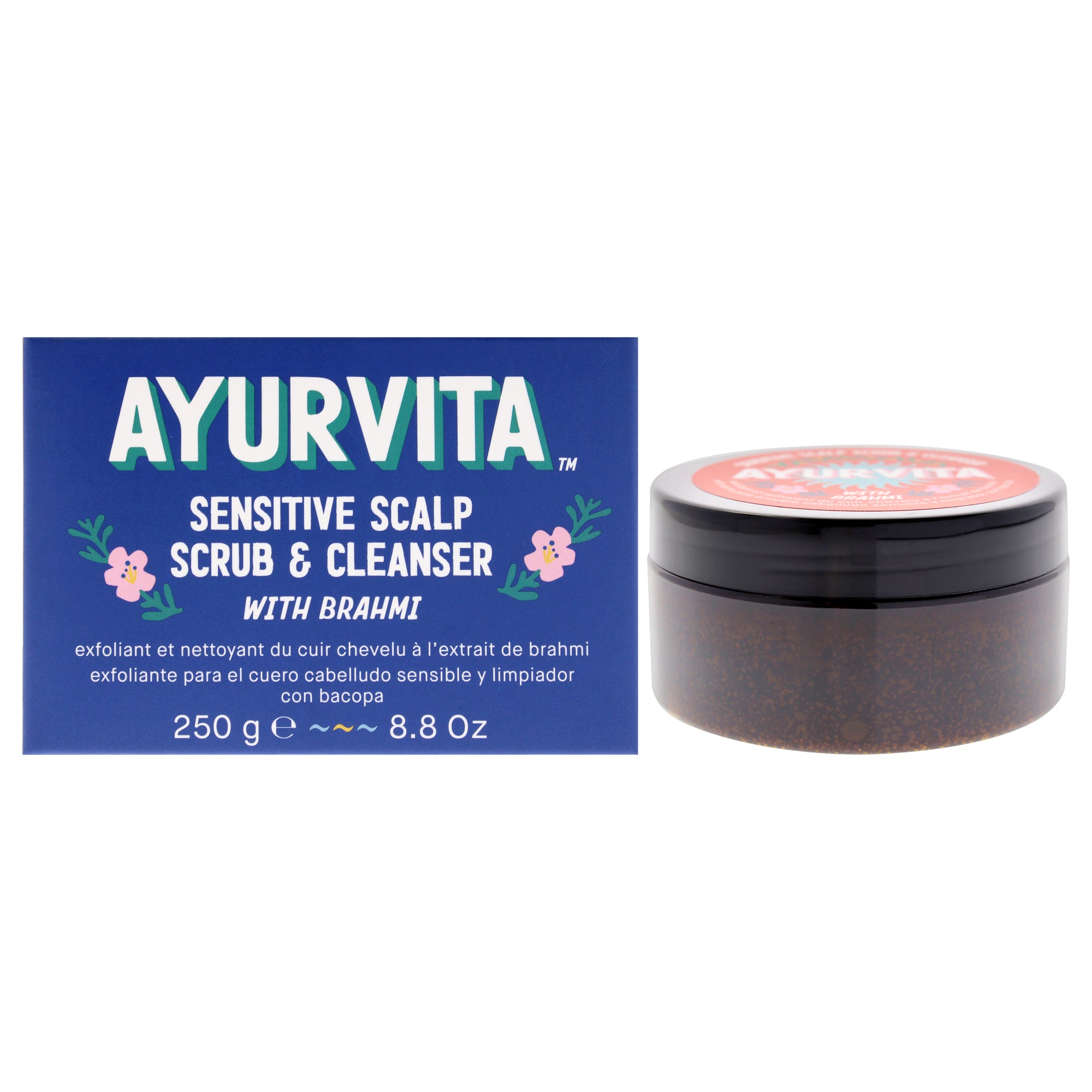 Sensitive Scalp Scrub and Cleanser with Brahmi by AyurVita for Unisex - 8.8 oz Cleanser